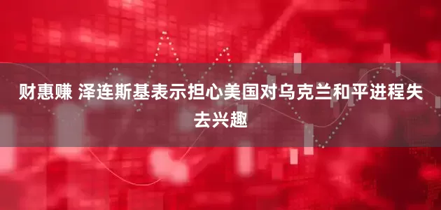 财惠赚 泽连斯基表示担心美国对乌克兰和平进程失去兴趣